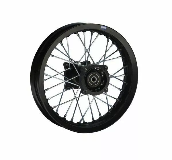 HMParts Pit Dirt Bike Cross Cerchio Alluminio Anodizzato 10 Pollici Dietro Nero