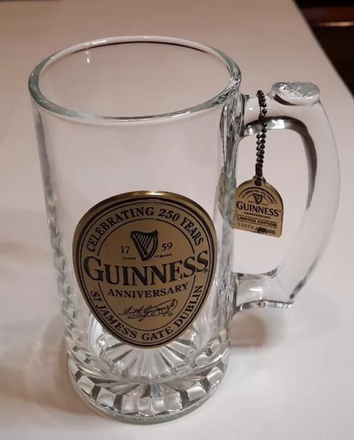 Limited Edition Guinness Beer Glass Mug Stein Anniversary Tankards, Numbered EUC