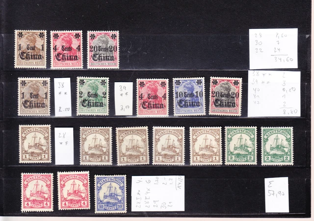 Deutsche Kolonien Deutsche Post in China 32 ua Kiautschou Posten * / ** Euro 58