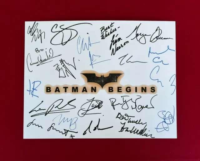 Batman Begins Title Card Cast-Signed- 8.5 x 11- Autograph Reprints