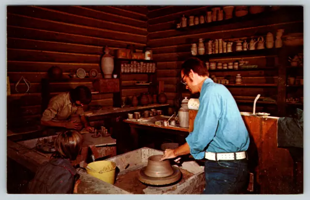 c1960s Pottery Making Fort Boonesborough Richmond Kentucky Vintage Postcard