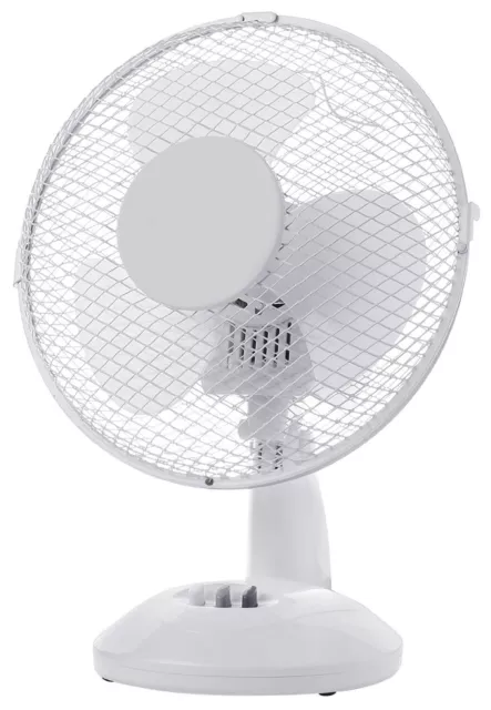 Nordic 23cm Desktop Fan Portable 2 Speed Oscillating Adjustable Tilt White