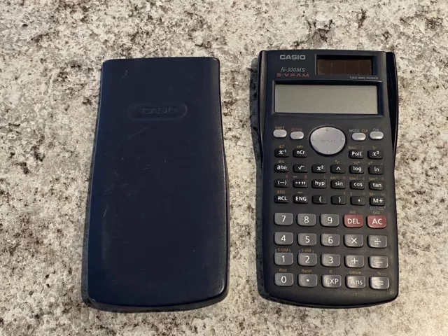Casio FX-300MS Scientific Calculator S-VPAM Two Way Power w/Cover Tested Working