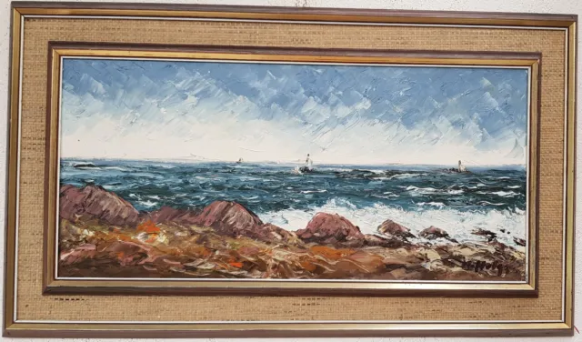 Wunderschönes Ölgemälde mit Rahmen Malerei Oil Painting Seefahrt Meer signiert
