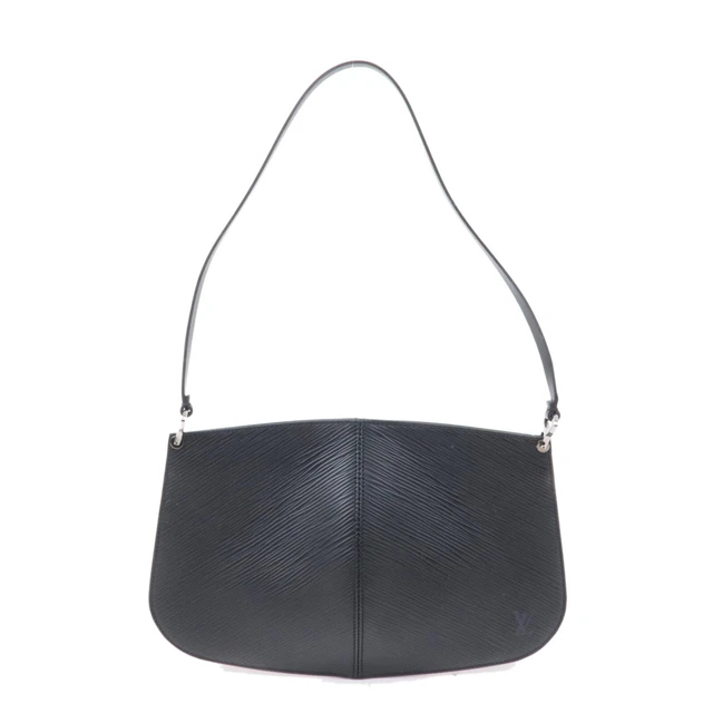 Authentic Louis Vuitton Epi Pochette Demi Lune Pouch Noir Black M52622 Used F/S