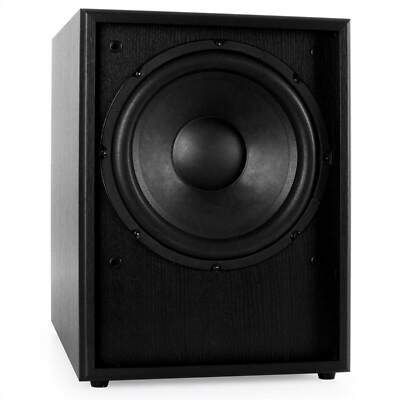 Auna CAISSON DE BASSES ACTIF AUNA SUBWOOFER HIFI HOME CINEMA 2x 8" BOIS BLANC 250W 