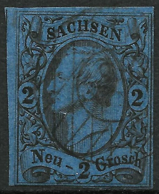 Sachsen 1855 . MiNr.10a . 2 Neugroschen . BPP geprüft