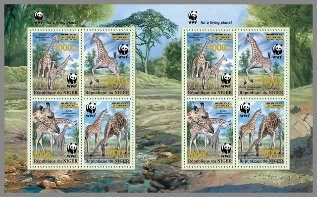 NIGER 2022 MNH WWF Overprint Giraffen Girafes Giraffes #315a