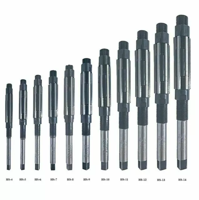 A New 11 Pcs Set Adjustable Hand Reamer Size H4 To H14, 15/32" - 1.1/2" Inch