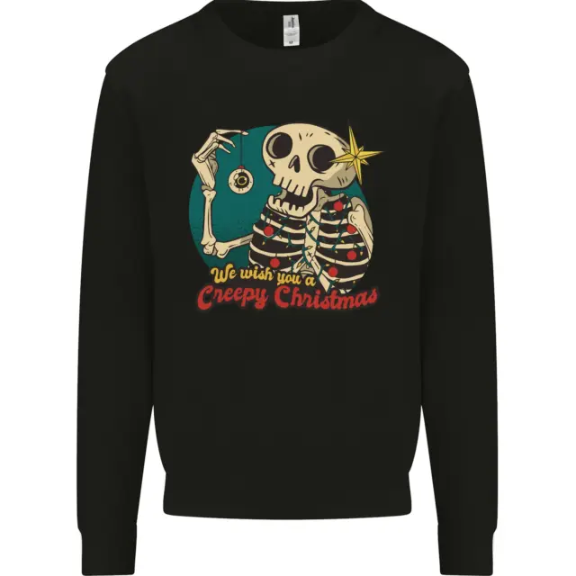 We Wish You a Creepy Christmas Skull Mens Sweatshirt Jumper