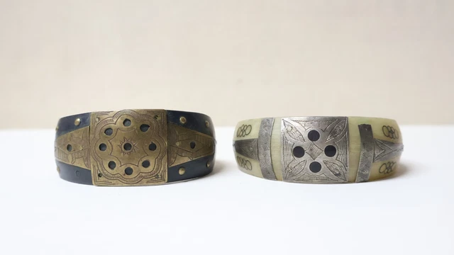 Bracelet manchette modernste en laton et cur des années 1980 - Etsy