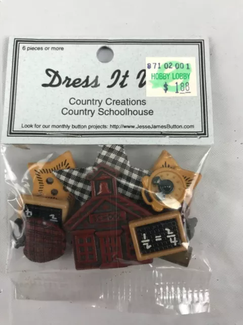 NEW Country school themed buttons craft sewing scrapbook