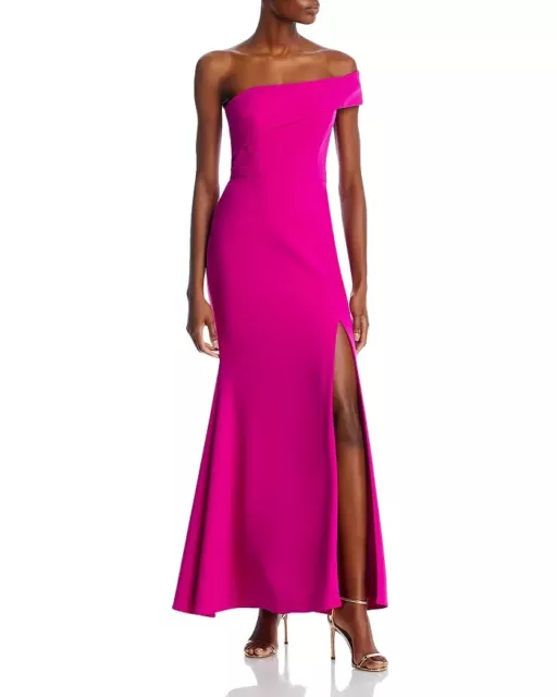 AQUA Scuba Crepe Off-the-Shoulder Gown $268 Size 6 # 1B 2077 Blm