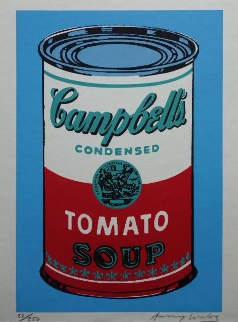 Fine Limited edition Pop Art Silkscreen, Campbells soup can, signed Andy Warhol