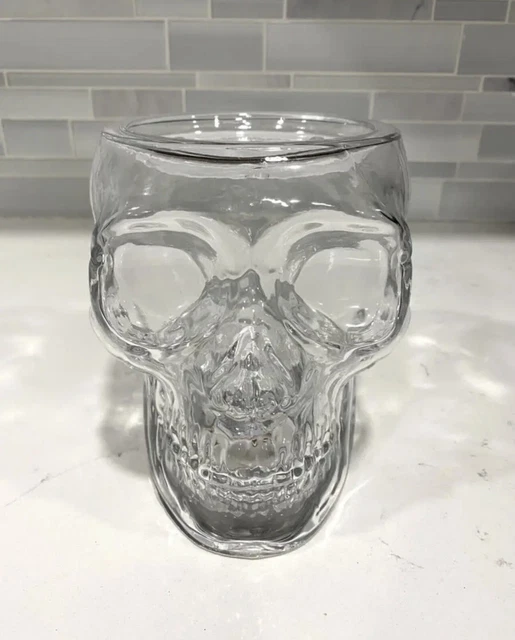 BATH & BODY Works Halloween Light Up Clear Skull Candle Pedestal Holder