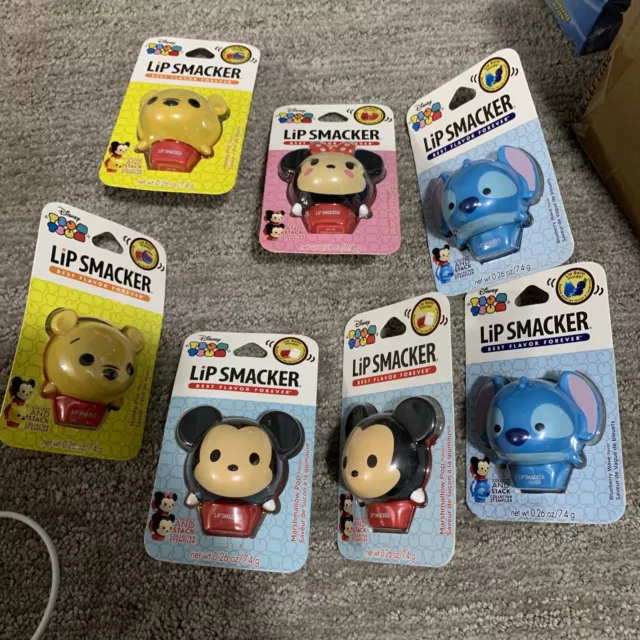 Disney Tsum Tsum Lip Smackers New & Sealed Lot Of 7
