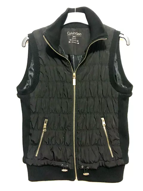 Calvin Klein Performance black padded zip vest, sz. 12/M NWOT  RP$199.00