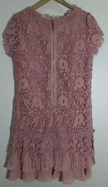 Jolie Moi Dress Pink Blush Crochet Lace Short Sleeve Size UK 10 - NEW With Tag 3