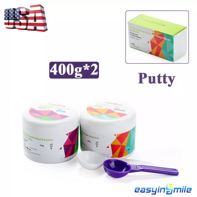 Dental Impression Material Putty Silicone Heavy Body Base Catalyst VPS 2*400G