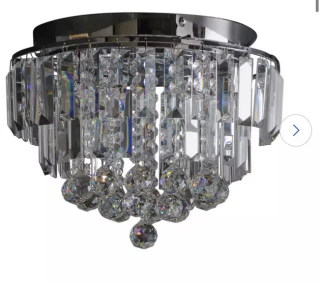 Argos Home Opulence Crystal Glass Flush Ceiling Light - Glass ( Box Is Damaged)