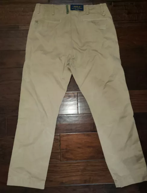 NWT Polo Ralph Lauren Men's Distressed Patchwork Relaxed Fit Khaki Chino Pants 3