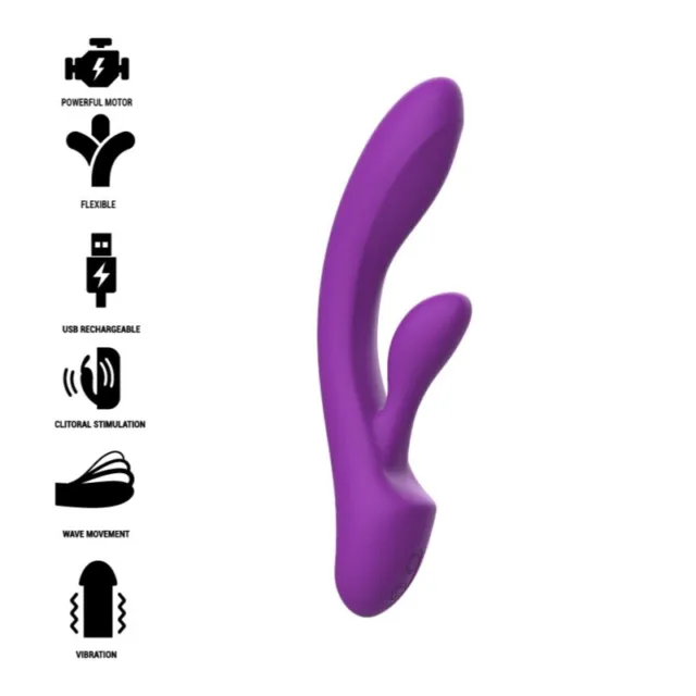 Intense - Luigi Vibrador Rabbit Silicona Liquida Morado Envío Discreto 24H