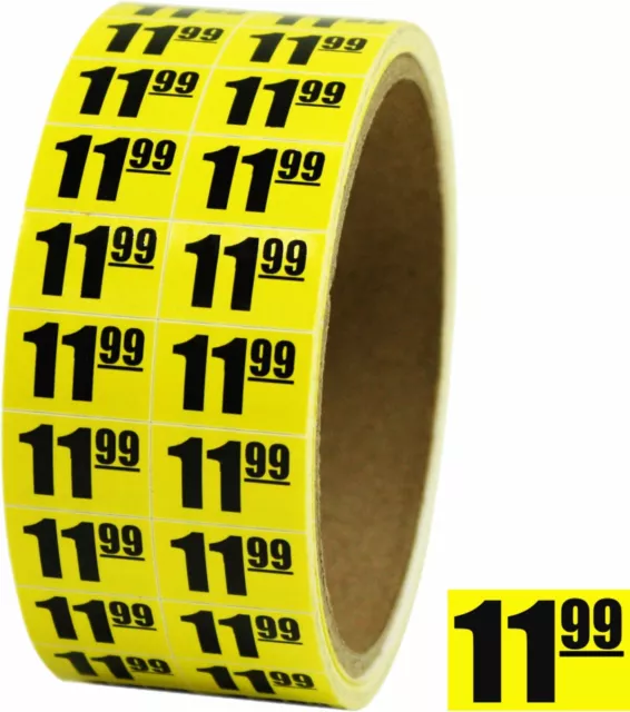 1000 Labels 1.5 Round Yellow $9.99 Pricing Price Point Retail Stickers 1  Roll