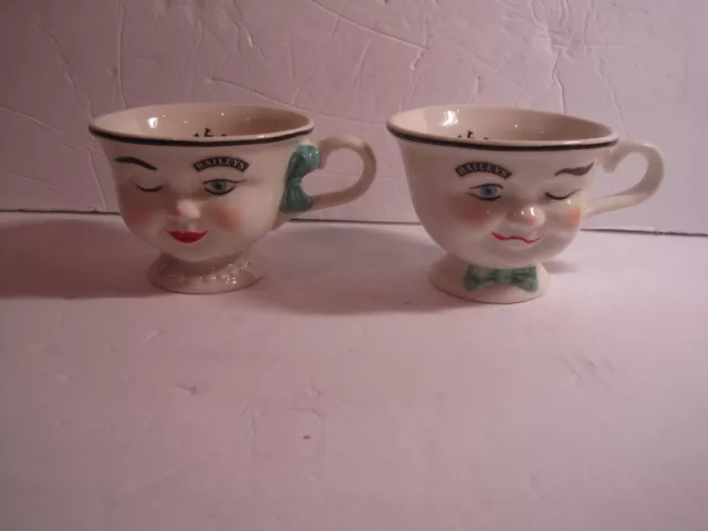 2 - Baileys Irish Cream - Yum Face Cup Winking Eye Creamer 1996 Limited Edition