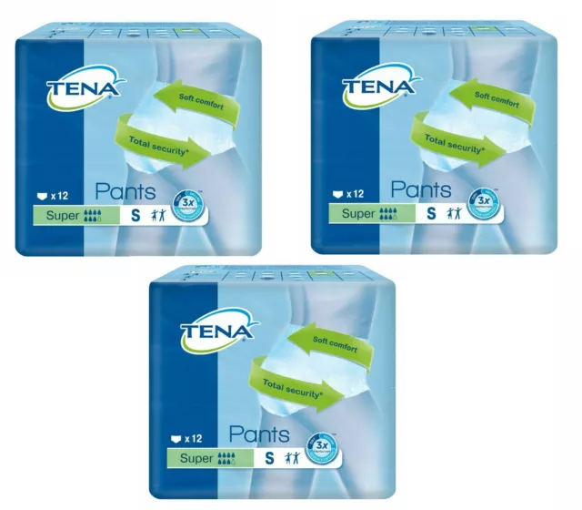 Case Saver 3 Packs Tena Pants Super Small 36 Pull On Underpants Incontinence aid