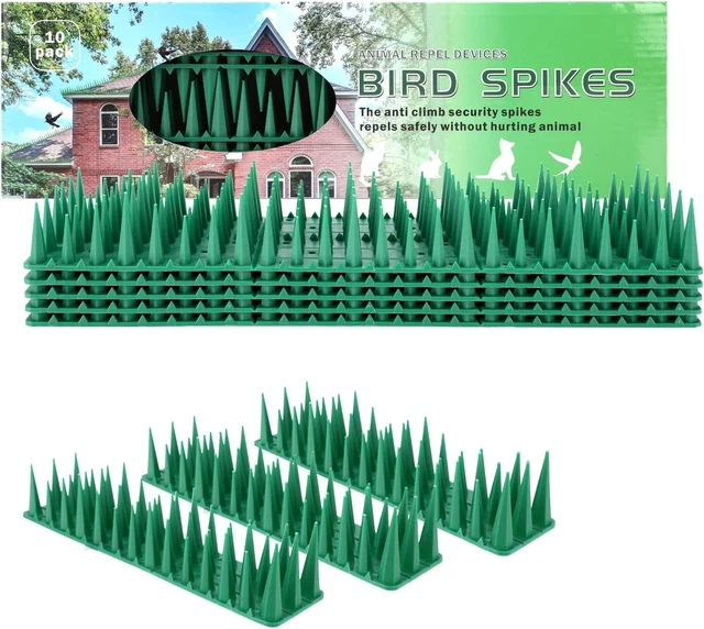 Xakay 10PCS Plastic Bird Spikes Pigeon Spike Wall and Fence Spikes Anti Climb -