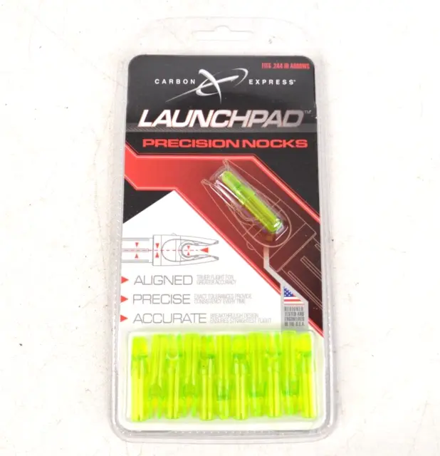 Carbon Express Launchpad Nocks 12 Pack for .244 ID Arrows Green Easton Beman ICS