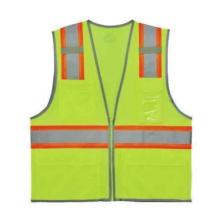GLOWEAR BY ERGODYNE 8246Z Two Tone Mesh Safety Vest,Lime,4XL/5XL