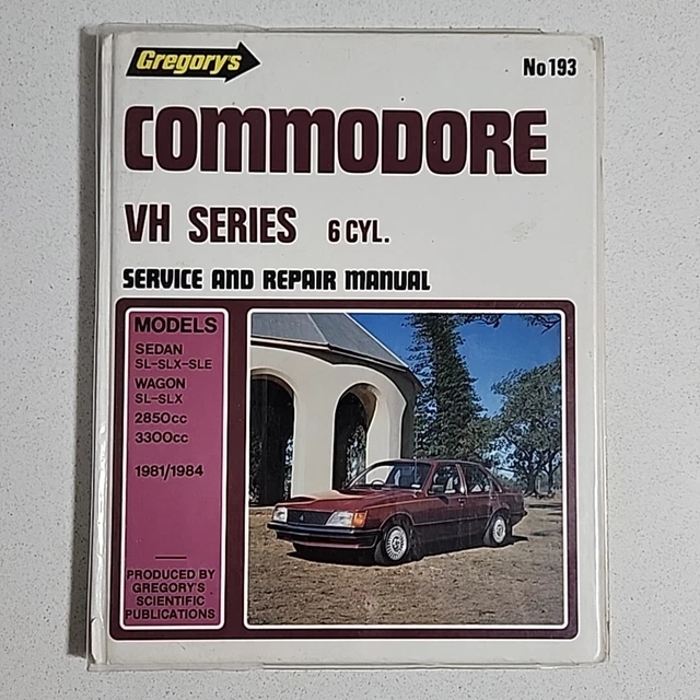 HOLDEN COMMODORE VH SERIES Genuine Vintage Service &amp; Repair Manual GREGORYS 193 $19.99 - PicClick AU