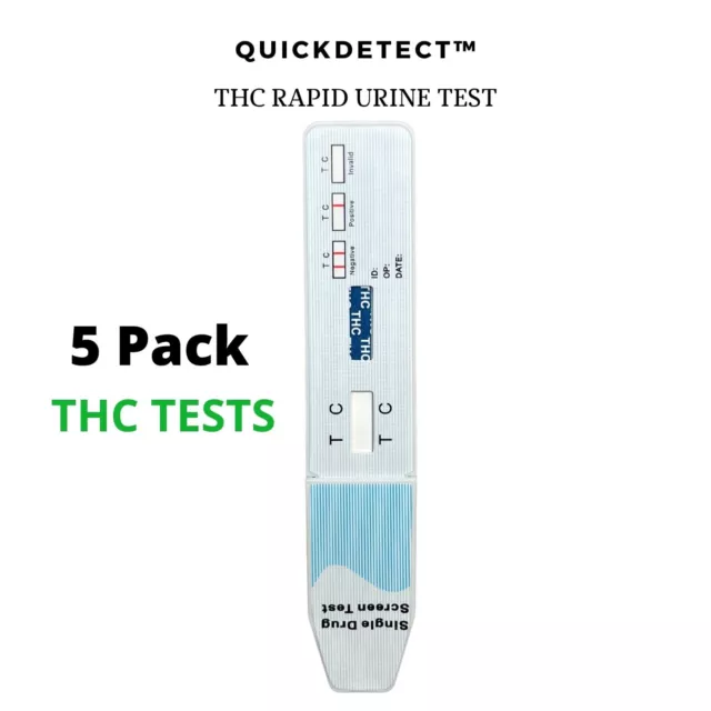 5 x THC Urine Drug Test Kits - Tests for Marijuana weed THC -  easy and accurate