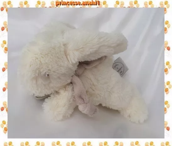 Doudou Peluche Lapin Bonbon Blanc PM Taupe Doudou Et Compagnie