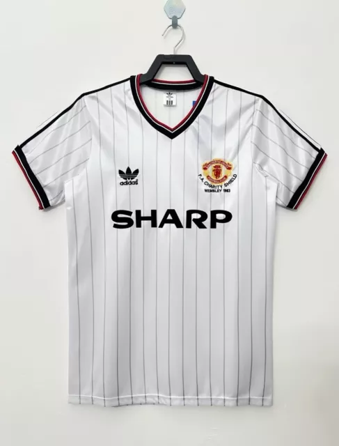 Vintage Football Shirt Man Utd 1983 Retro Away Shirt, New Wembley Final