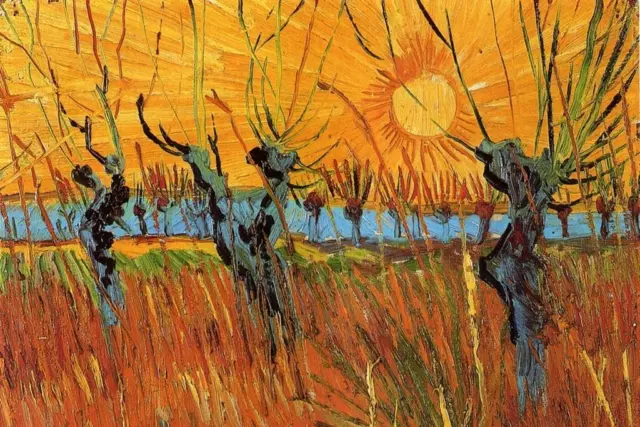 Vincent Van Gogh Willows Sunset Laminated Dry Erase Sign Poster 24x36