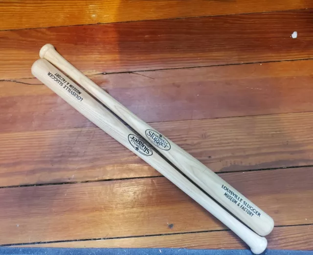 Lot Of Two Louisville Slugger Museum Factory Mini Bats