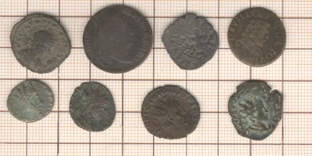 Packung 8 Münzen, Roman, Liard 1713 W Doppel Turnose Und Philippe IV der Schöne