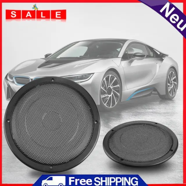 8in Car Stereo Speaker Metal Mesh Subwoofer Protective Grill Cover (Black)