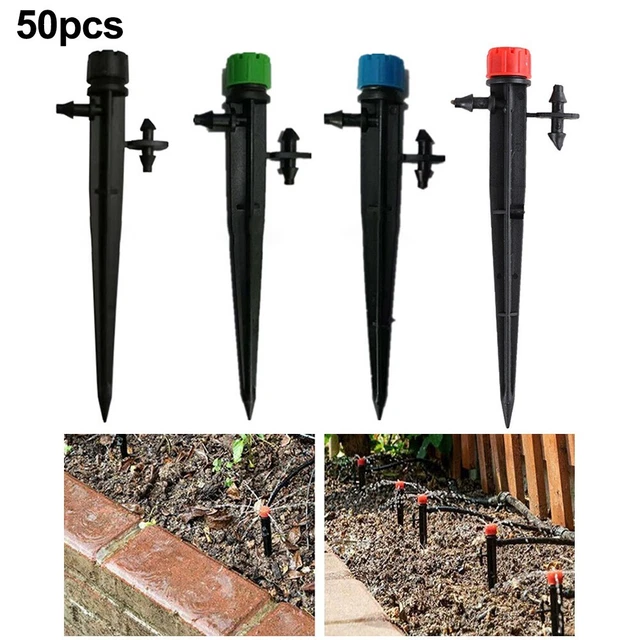 Tropfen Sprinkler PP 360° 50Stk/Set Für 7mm Rohr Schwarz/Grün/Blau/Rot