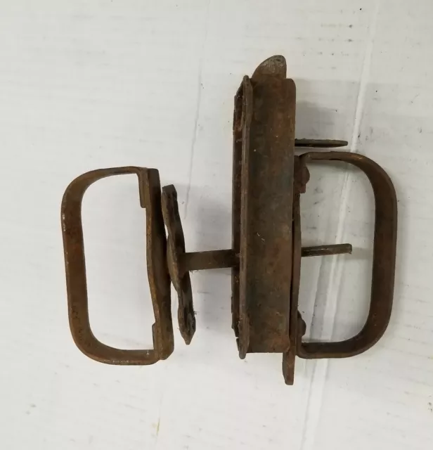 Antique, Complete Original Barn Door Latch Swinging Door, Shed Latch W/ D-Handle