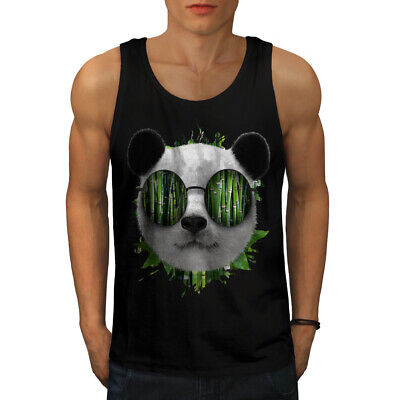 Wellcoda Bamboo Panda Bear Mens Tank Top, Cool Active Sports Shirt