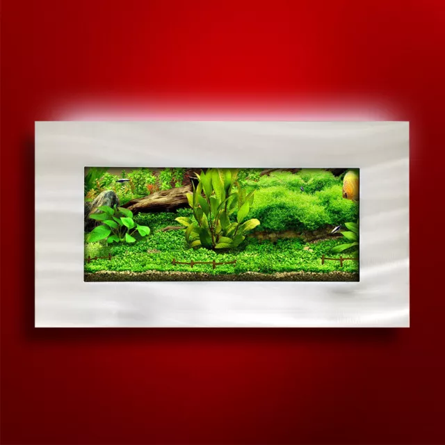 Original Aussie Aquarium - View Brushed Aluminum Wall Mounted Fish Tank-Open Box