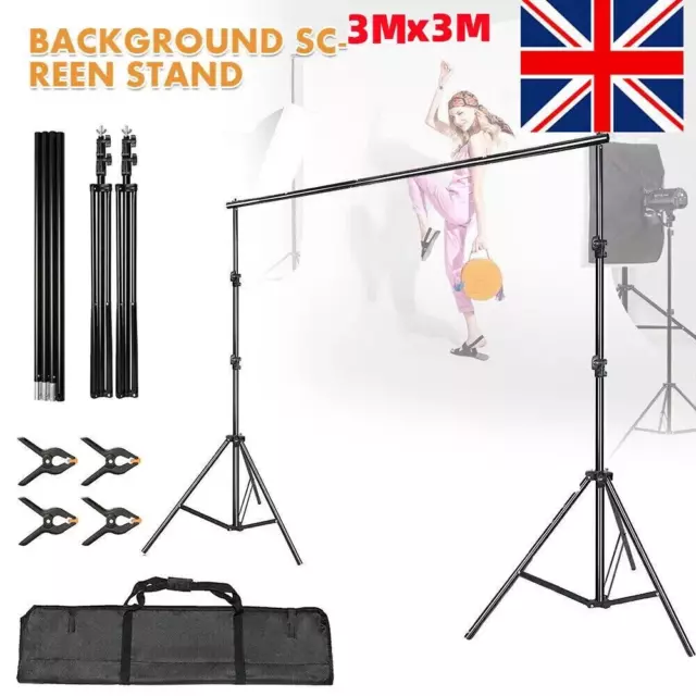 10FT 3×3M Large Backdrop Stand Kit Professional Photography Background Studio