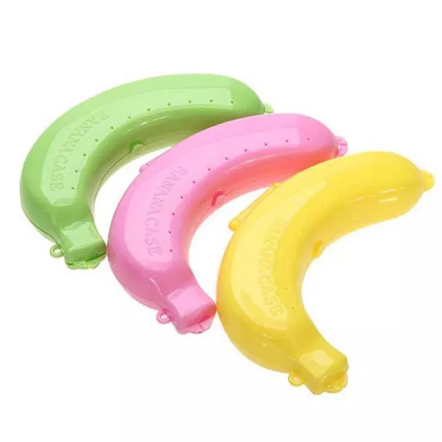 Cute 3 Colors Fruit Banana Protector Box Holder Case Lunch Container Storage 3