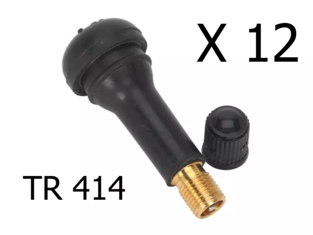  Lot de 4 valves en caoutchouc Snap-In TR 414 valves de pneu 50  mm