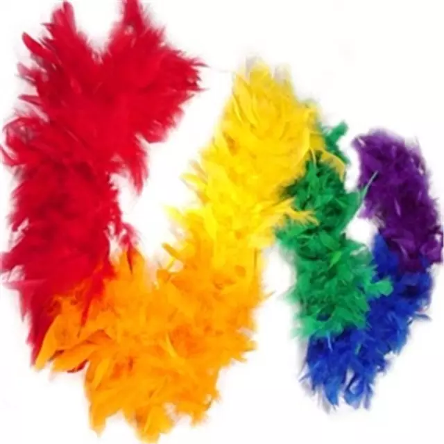 LGBTQ Gay Pride Rainbow Chandelle Feather Boa 6' Long Pride Festival Parade Boas