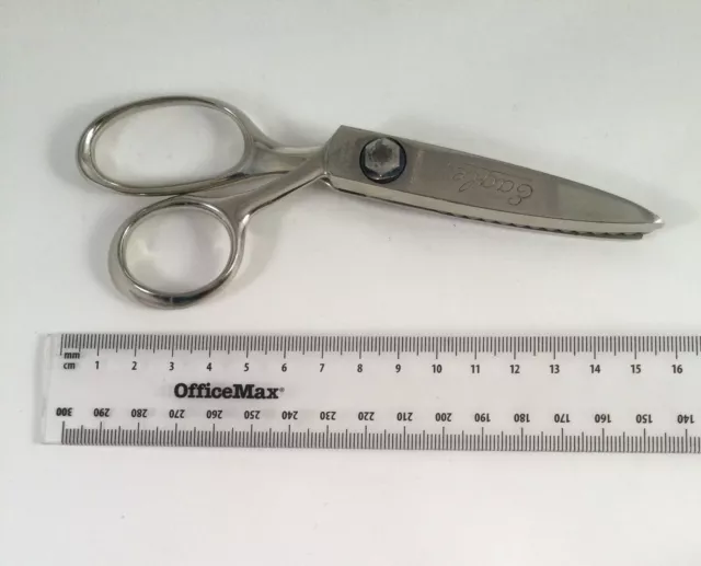 Antique Vintage Sewing Eagle Silver Pinking Shears Scissors Solingen Germany old 2