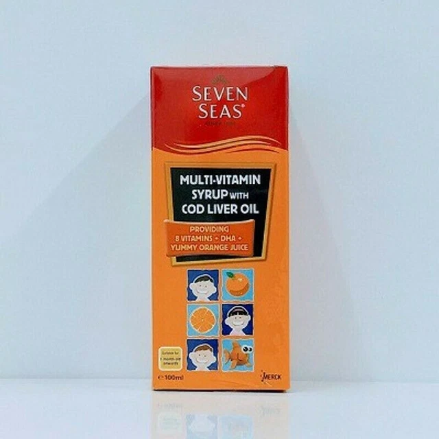 SEVENSEAS Multivitamin Syrup COD LIVER OIL with 8 Vitamins 100ml X 5